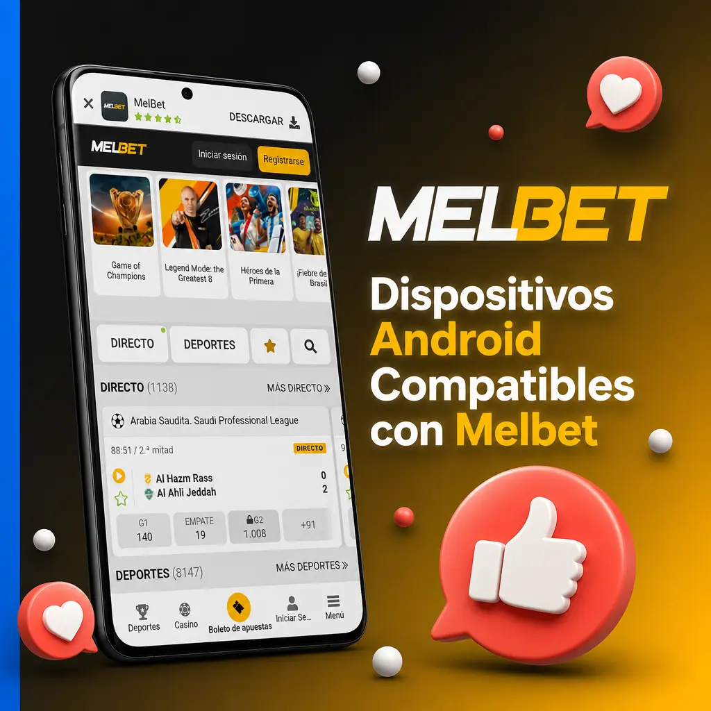 Dispositivos Android compatibles con la app Melbet