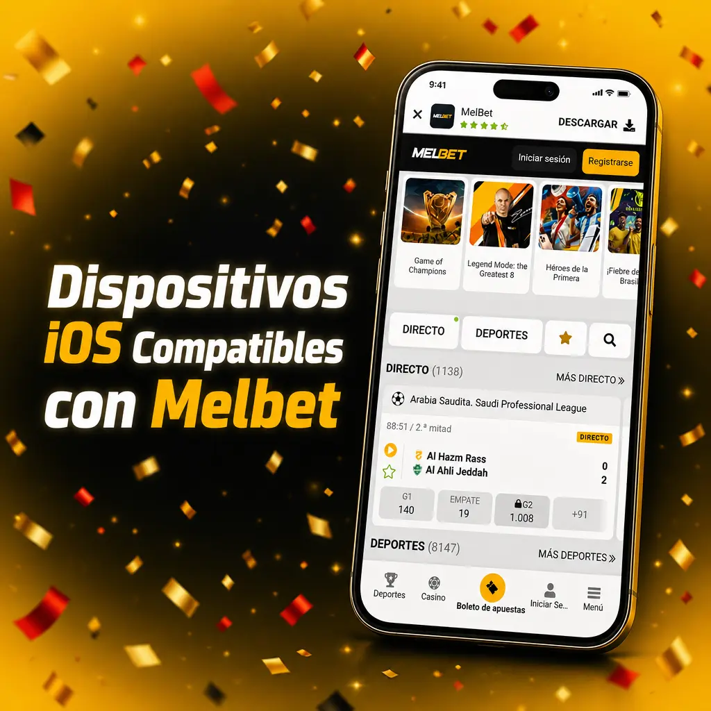 iPhone compatible con la app Melbet