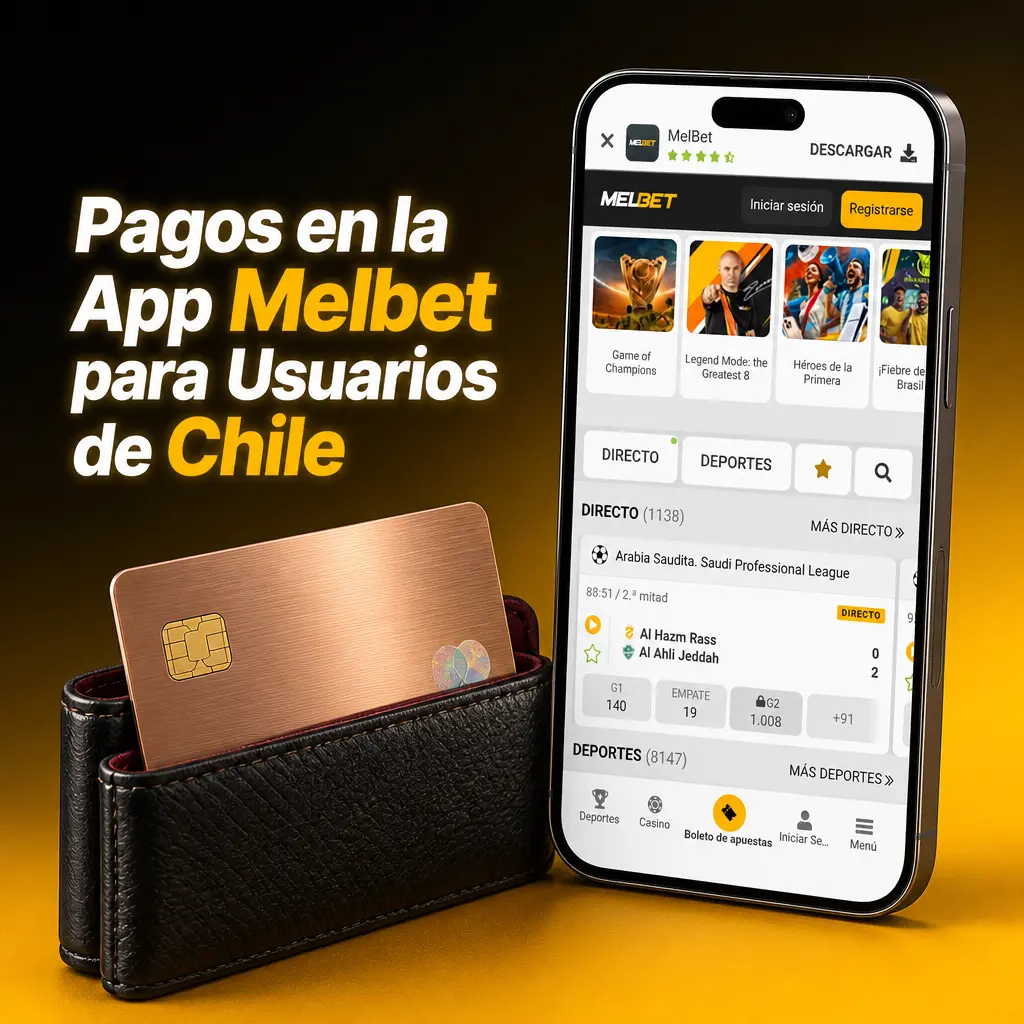 Métodos de pago disponibles en la app Melbet para Chile